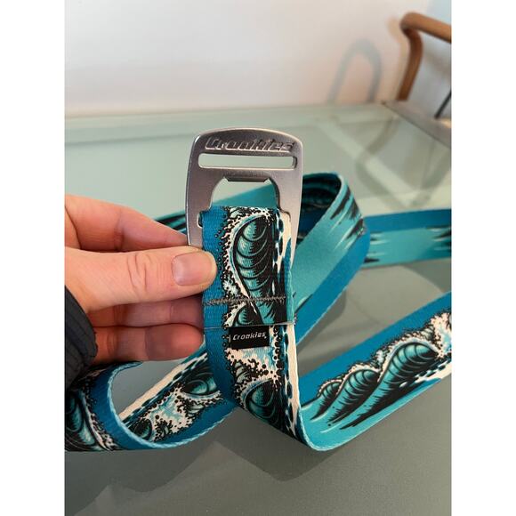 Adult croakies belt with bottle opener waves 52" long webbing artisian NWOT - Picture 4 of 4